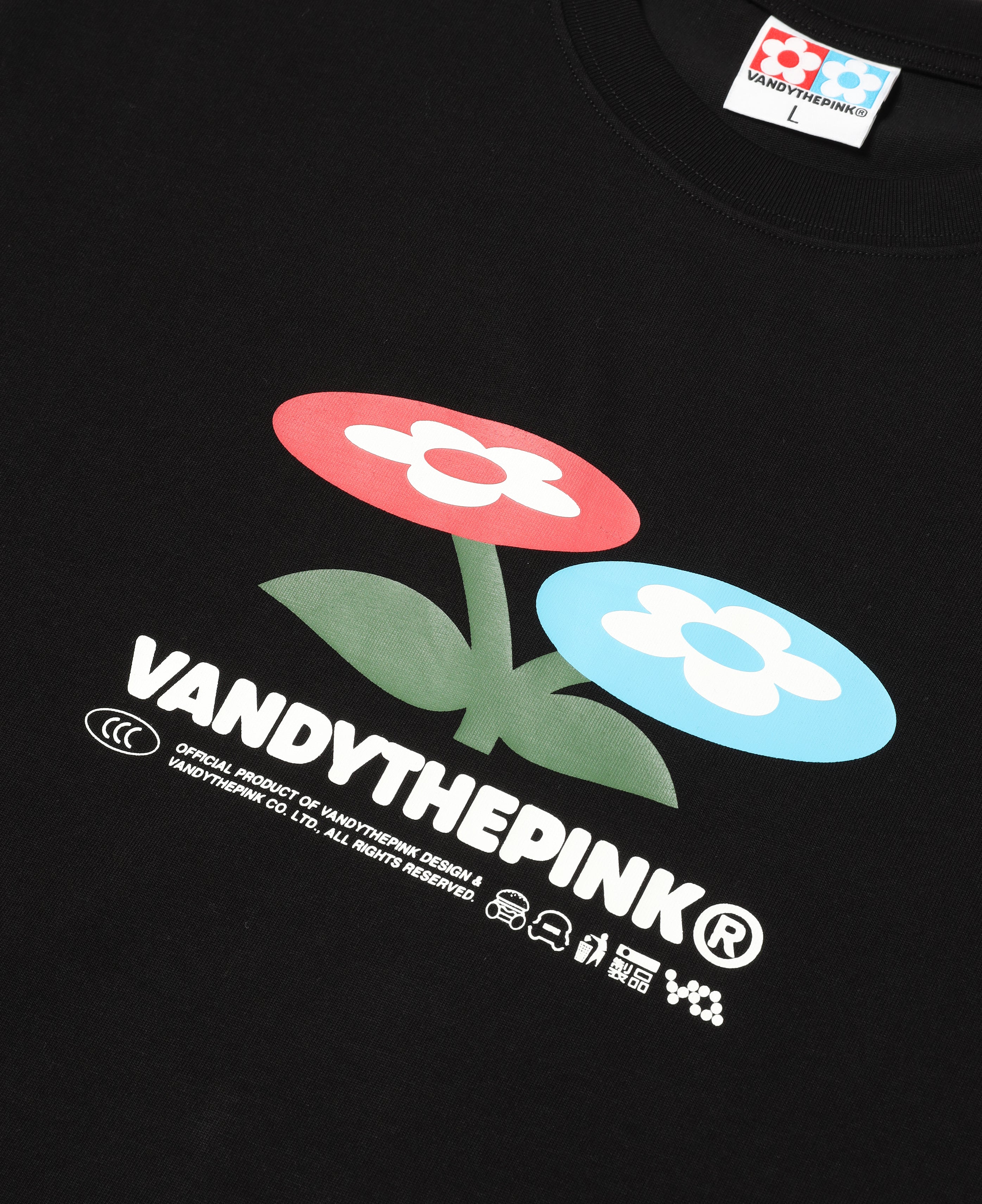 Two Flower T-Shirt (Black)