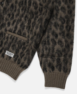 Leopard Heavy Mohair Cardigan (Brown)