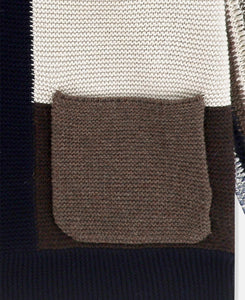 Color Block Croche Knit Zip Up (Multi)