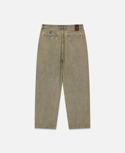 Two Tucked Hairy Denim Pants (Taupe)