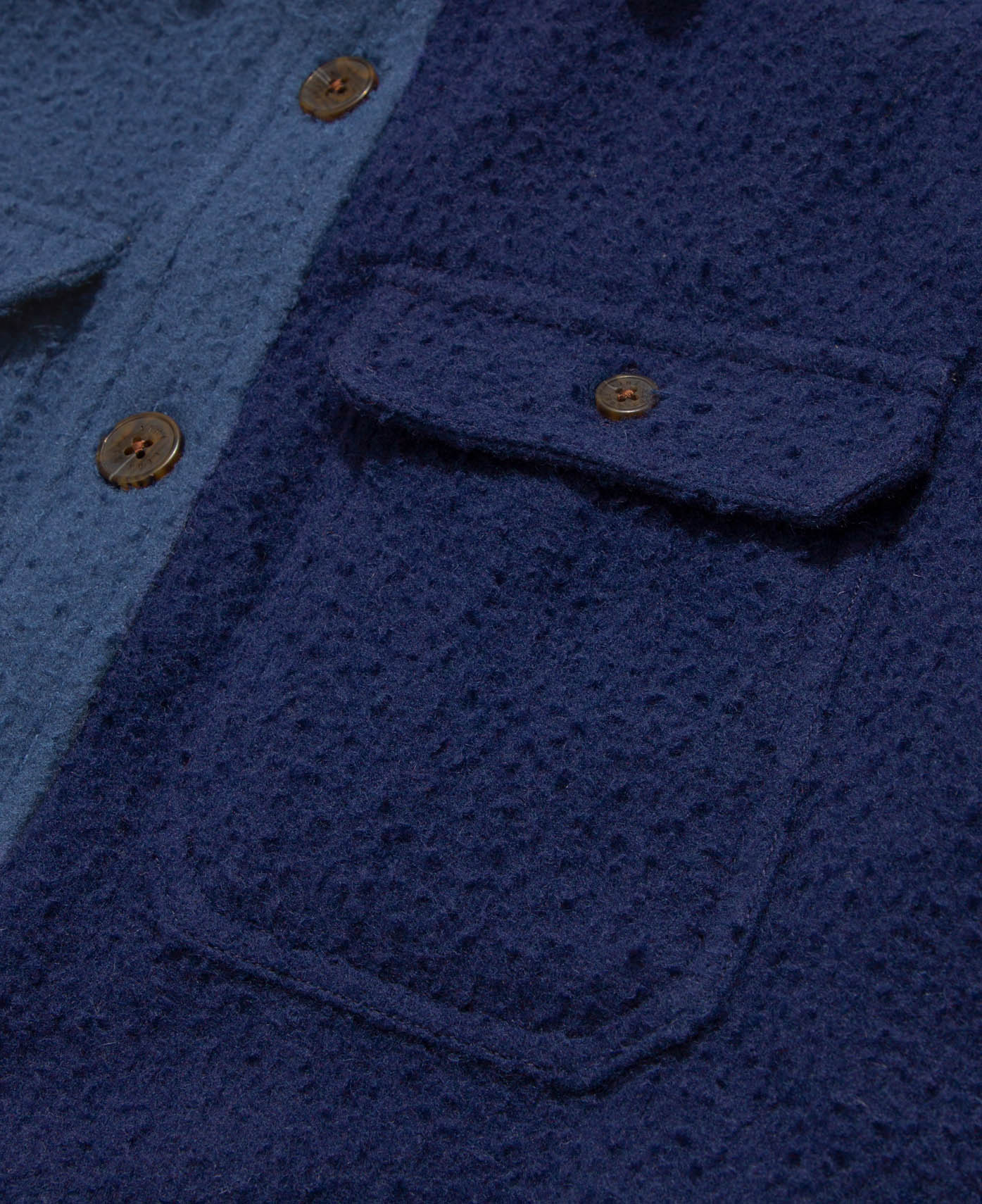 Boiled Wool Overshirt (Navy)