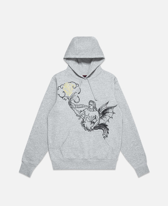 CLOT Logo Hand Drawn Graphic Hoodie (Grey)