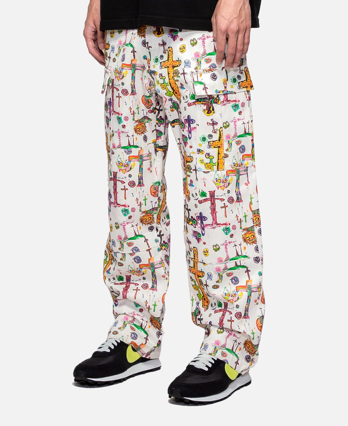 Oaf All-Over Print Cargo Trouser (White)