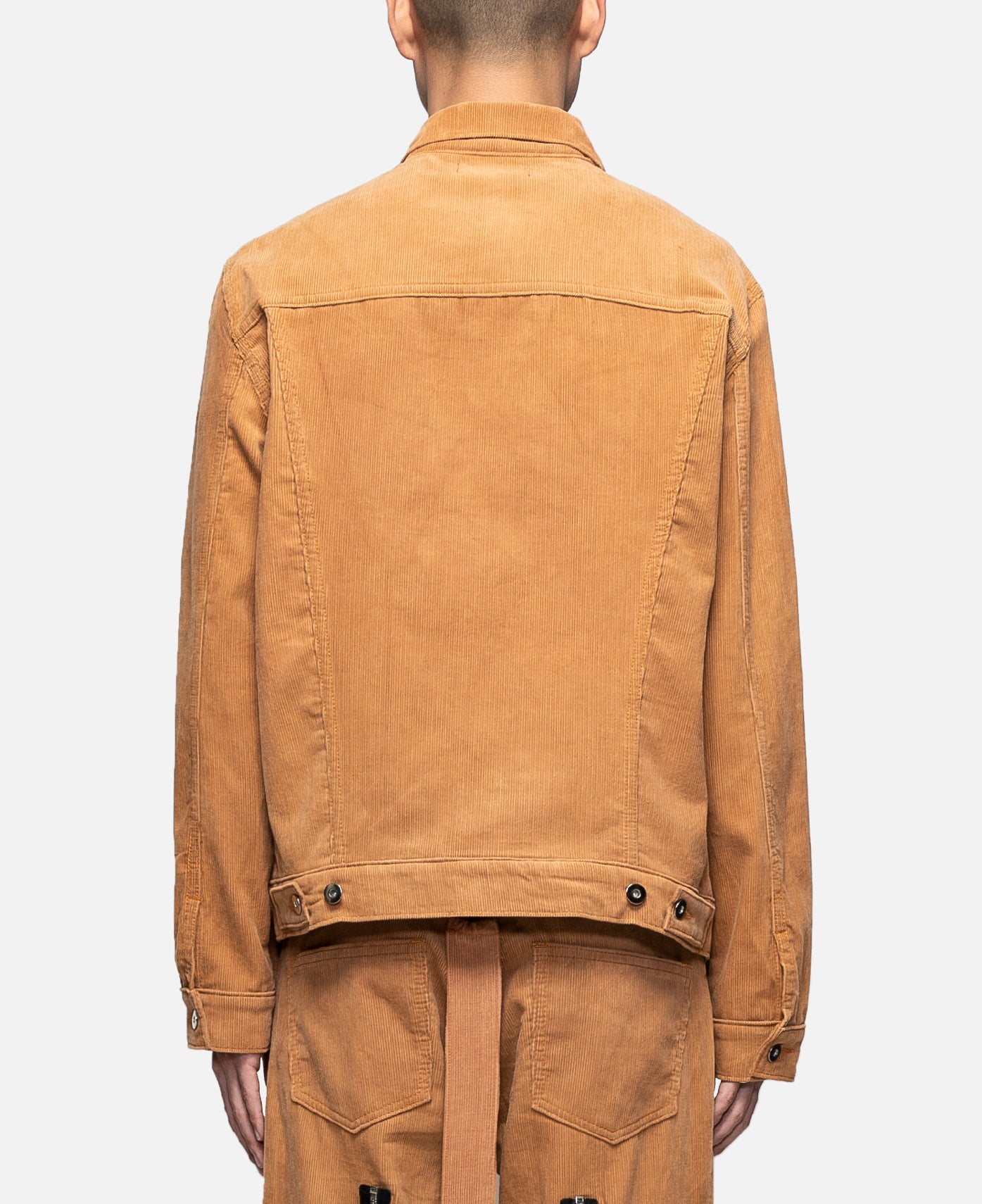 Corduroy Perforated Trucker Jacket (Brown)
