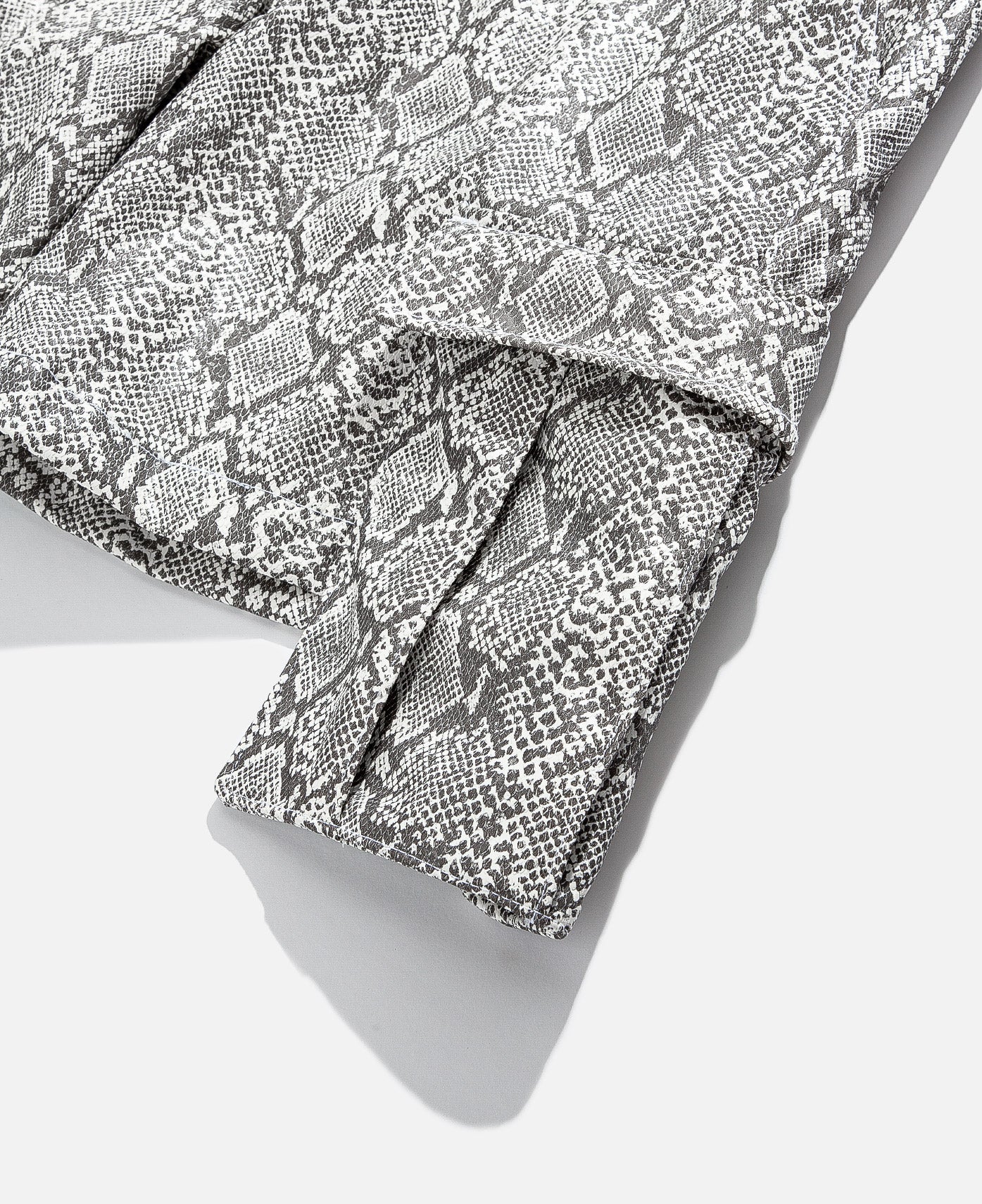 Faux Leather Snakeskin Cargo Short (White)