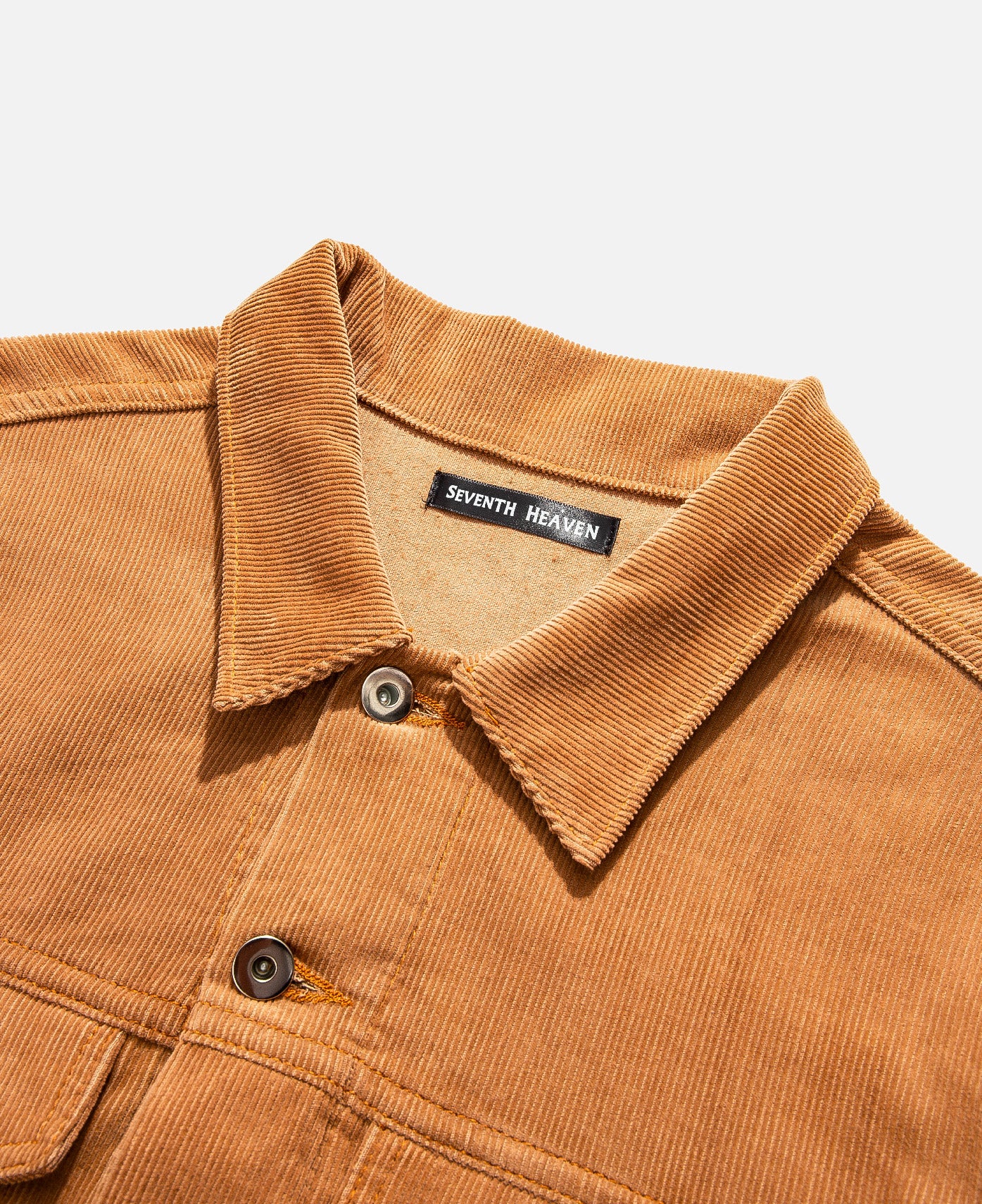 Corduroy Perforated Trucker Jacket (Brown)
