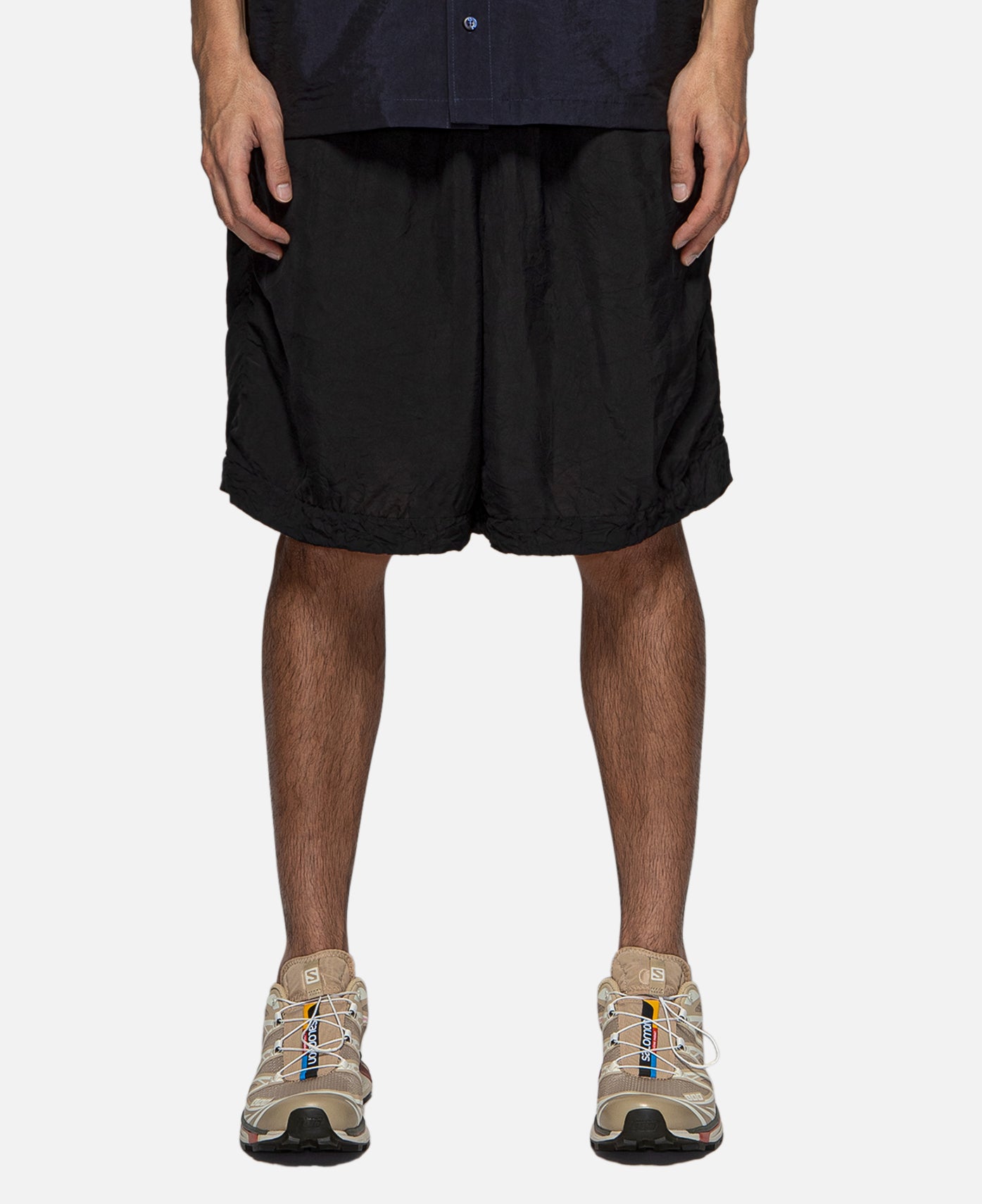 Woven Cast Crinkle Shorts (Black)