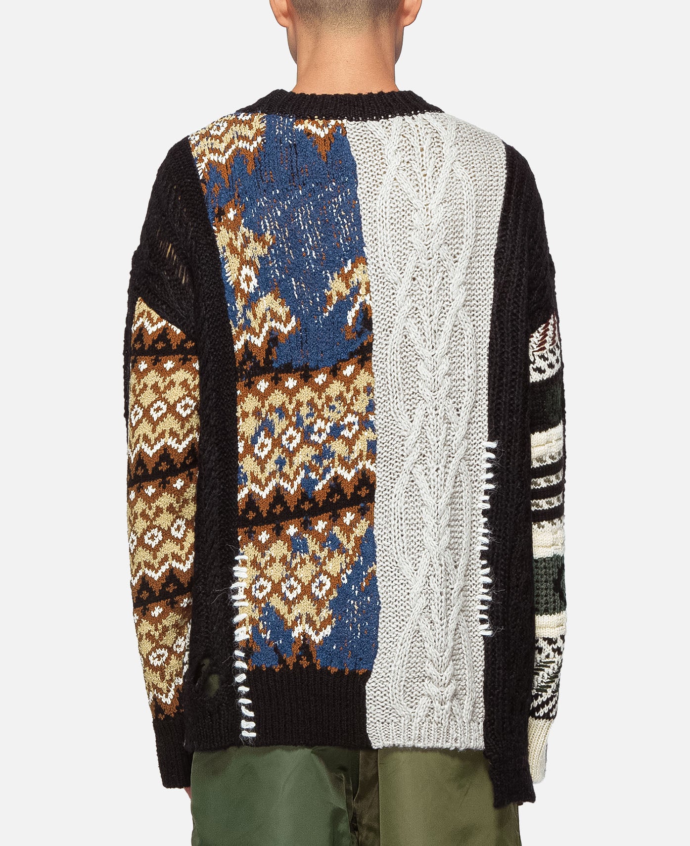 Sautron Jacquard Crewneck Sweater (Black)