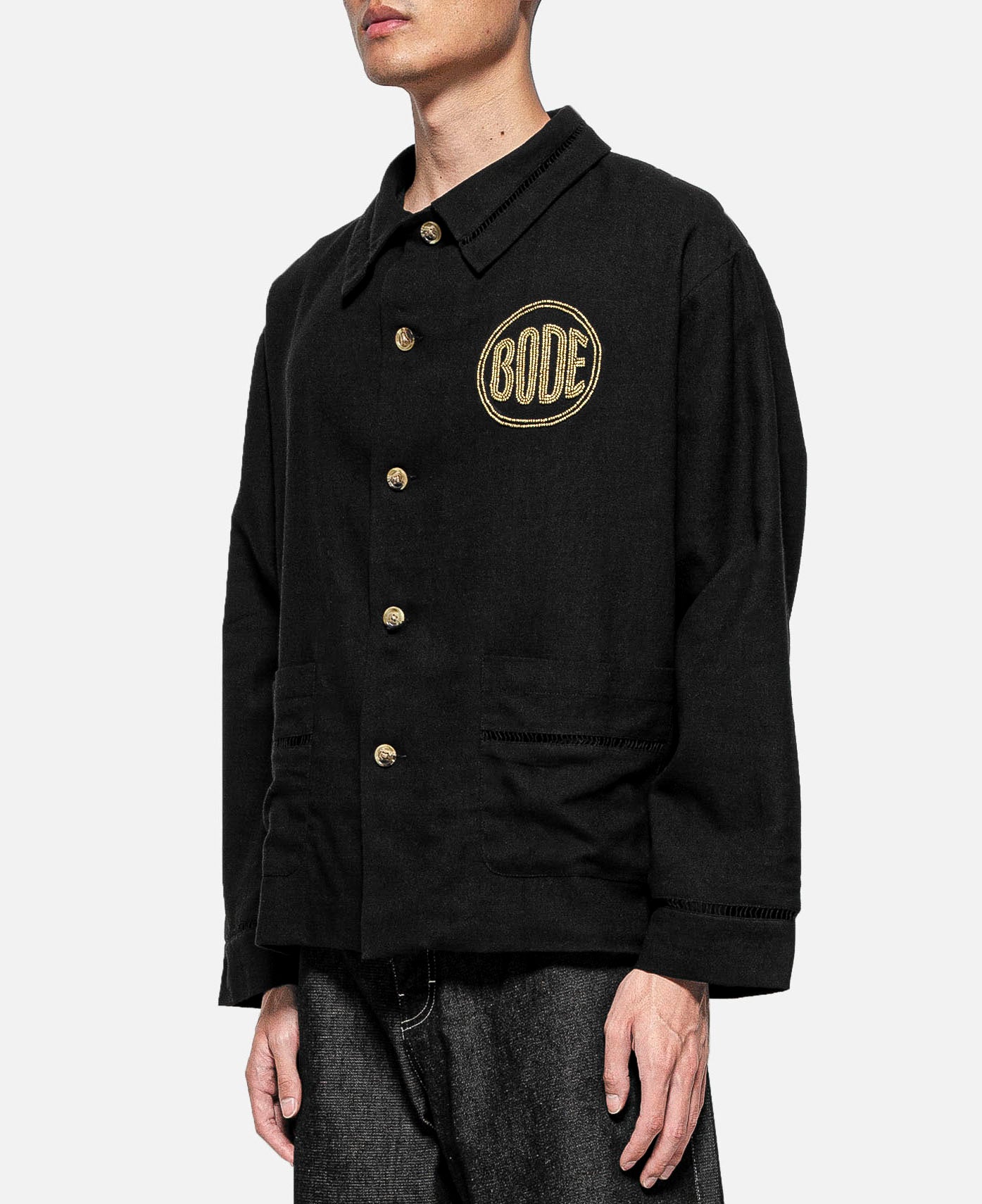 Beaded Bode Workwear Jacket (Black)