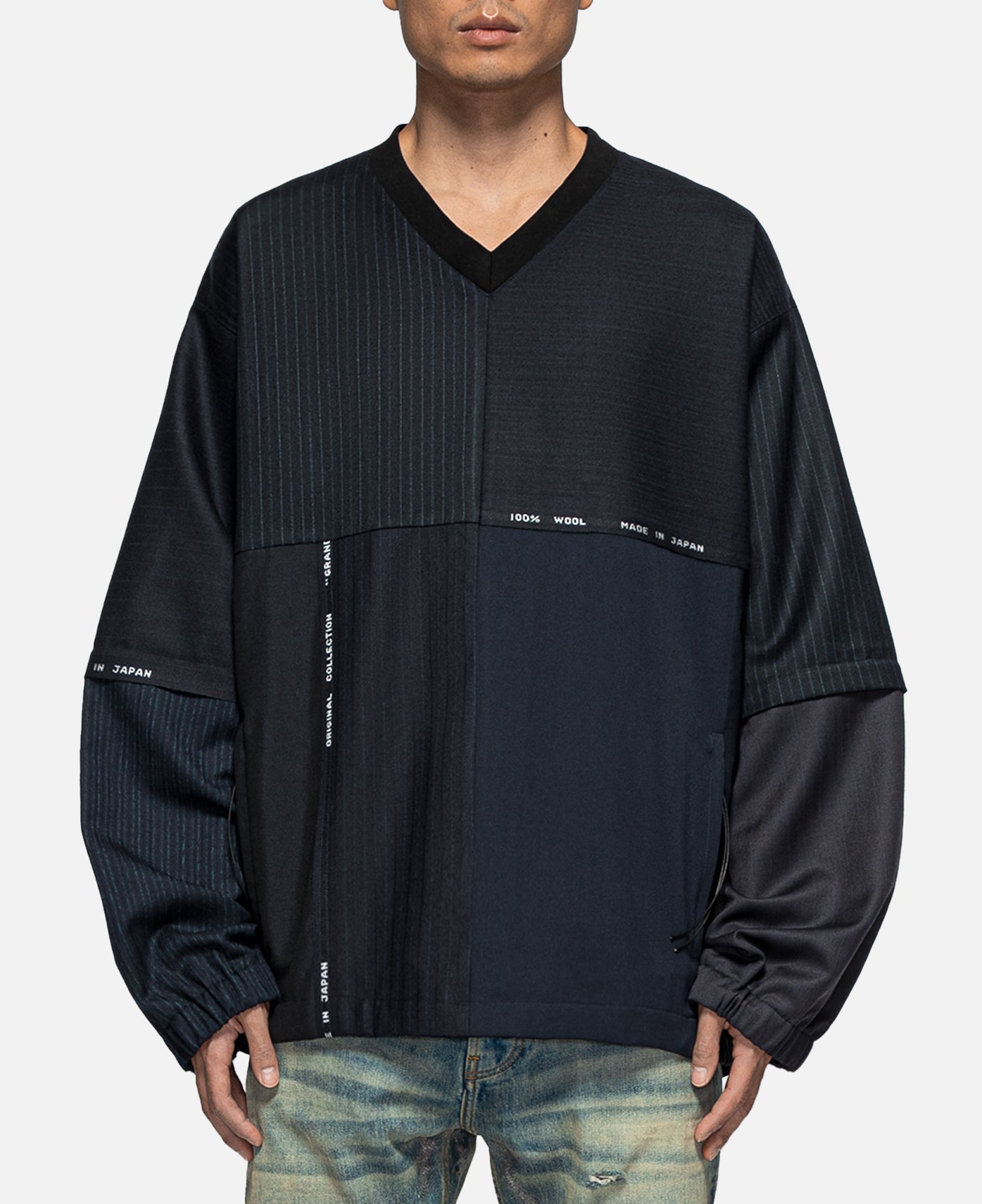 Dead Stock Wool Patchwork PO (Navy)