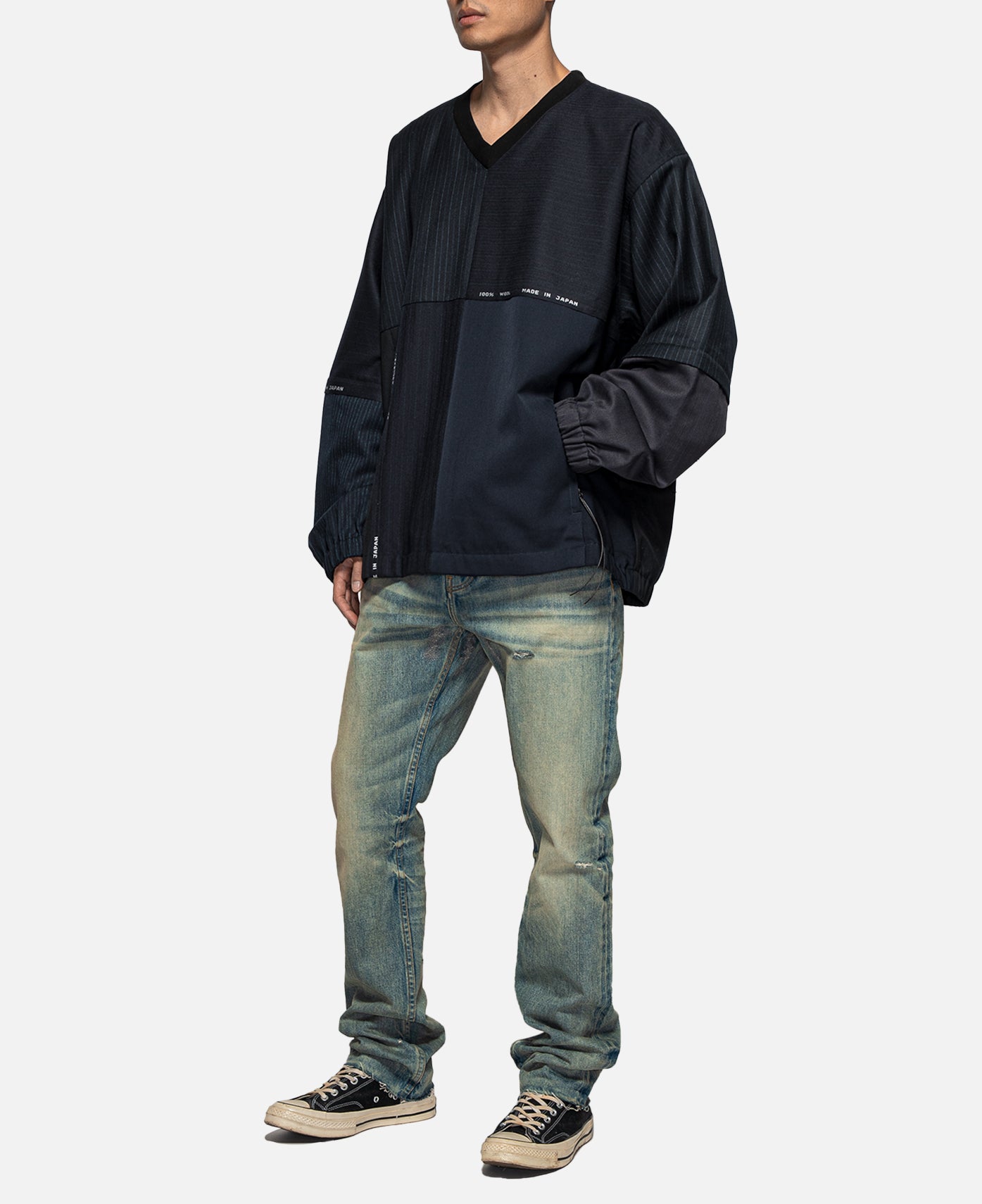 Dead Stock Wool Patchwork PO (Navy)