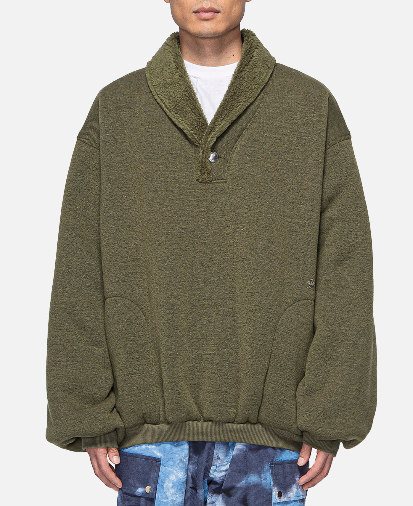 Oversized Boa Pull Over (Olive)