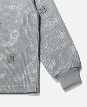 Bandana Silk Pattern Knit Hoodie (Grey)