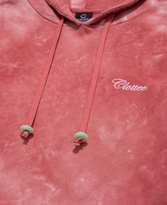 CLOTTEE Script Tie Dye Hoodie (Burgundy)