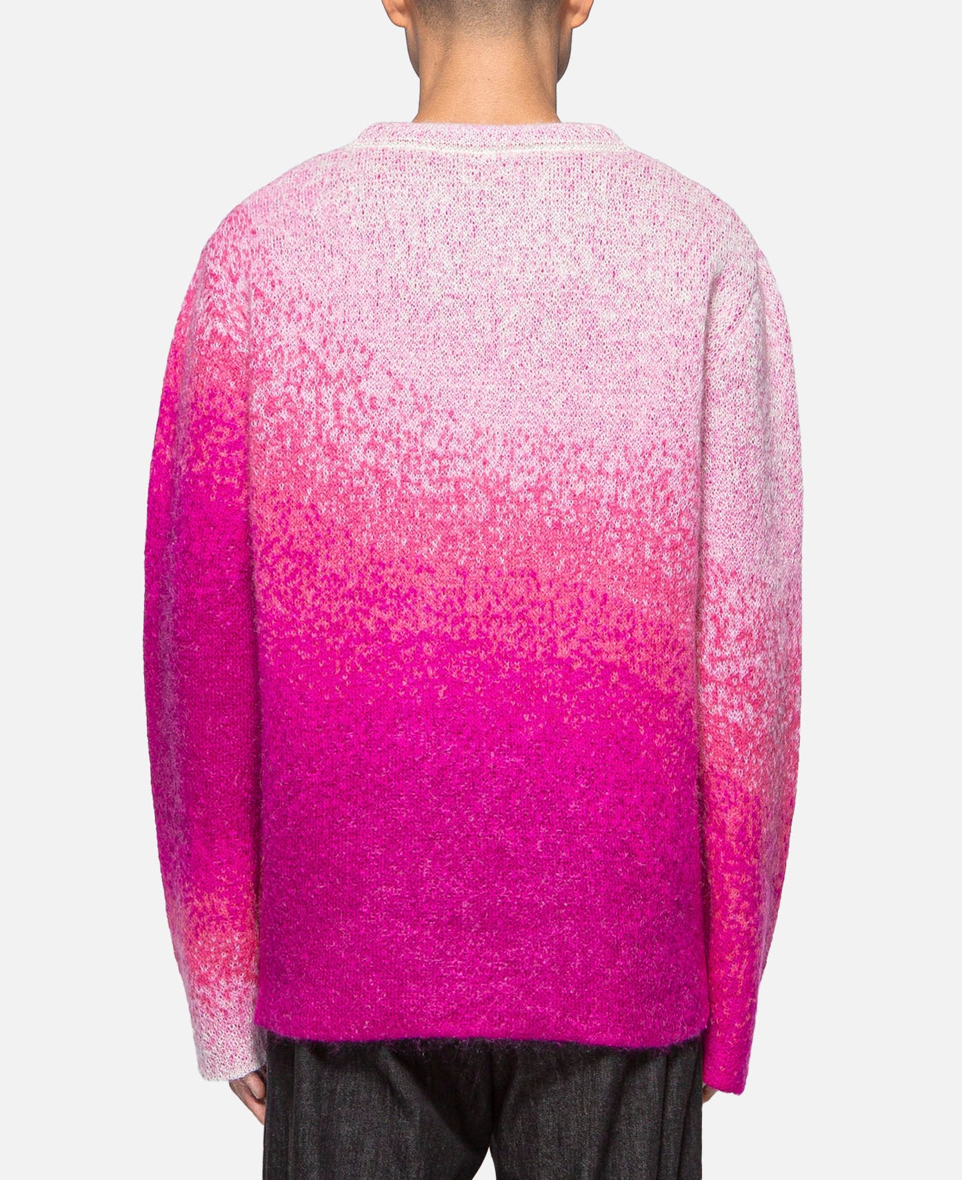 Unisex Gradient Crew Neck Knitted Sweater (Pink)