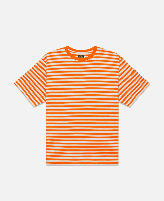 Needles Crew Neck Stripe T-Shirt (Orange)