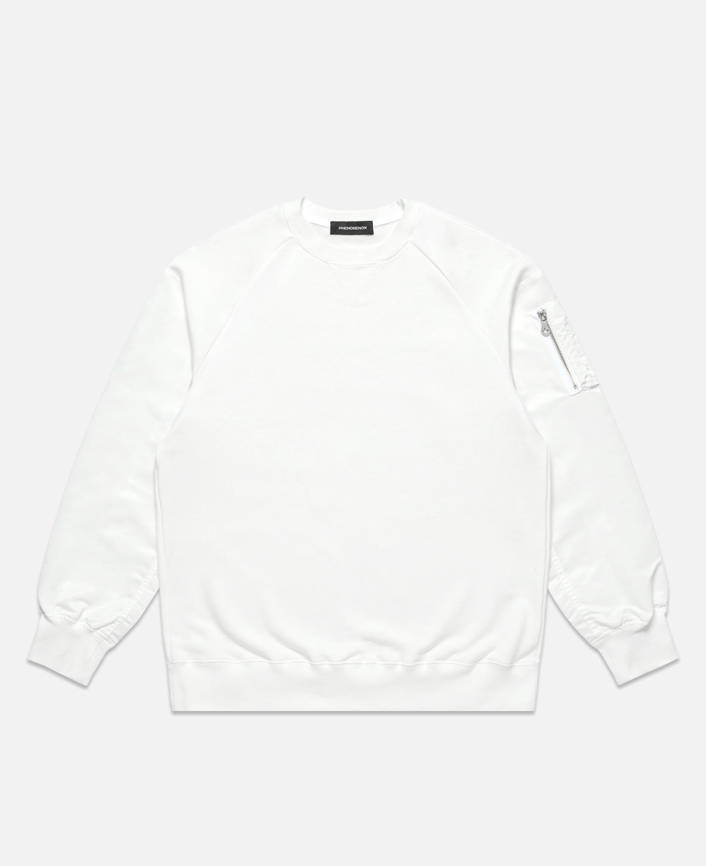 MA-1 Sleeve Crewneck Sweatshirt (White)