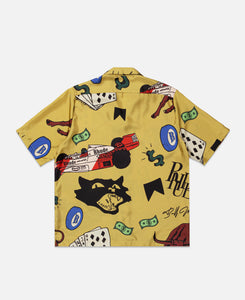 Silk Doodle S/S  Button Up (Yellow)